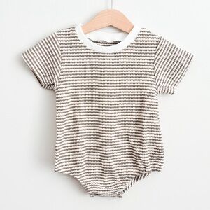 Brown Striped Waffle Knit Bodysuit Size 6-12M